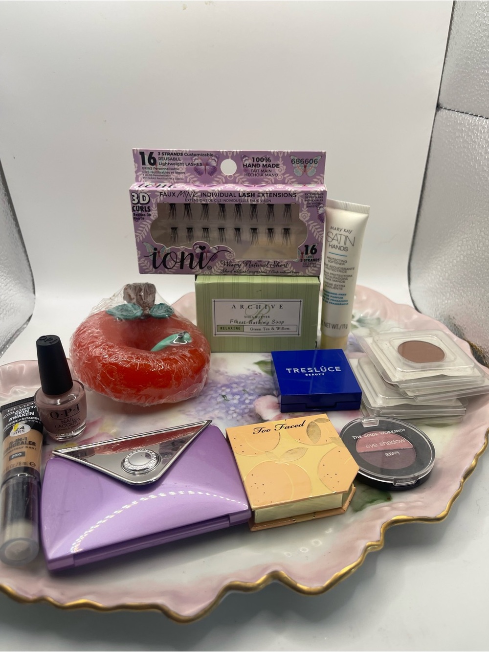 Mixed Beauty Lot Too Faced Tresluce Revlon Ioni Lashes Mary Kay OPI Makeup Set